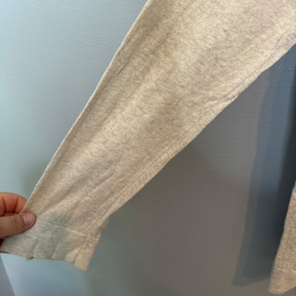 J.JILL silk & cotton v neck sweater in heather oatmeal size L - Picture 3 of 6